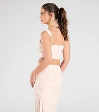 Romance Me Floral Jacquard Corset Top