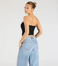 Talk Lace Strapless Corset Top