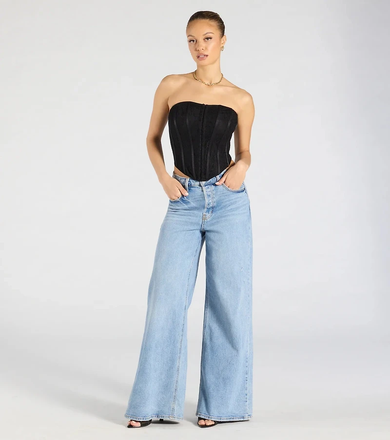 Talk Lace Strapless Corset Top