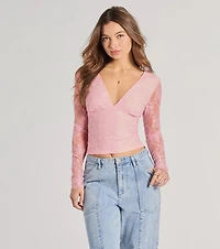 Modern Romance Lace Tie-Back Crop Top
