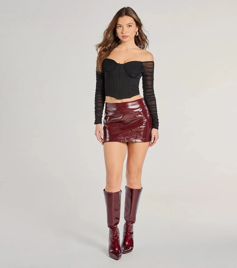 Downtown Looks Long Sleeve Mesh Bustier