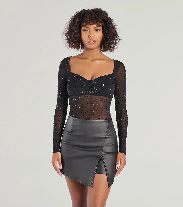 marissa rhinestone sheer mesh mini dress Marisa Rhinestone Halter Mini Dress