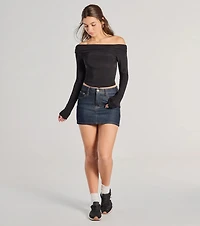 Chic Essential Off-Shoulder Long Sleeve Top