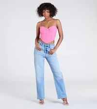 Stunned By Luxe Rhinestone Mesh Bustier