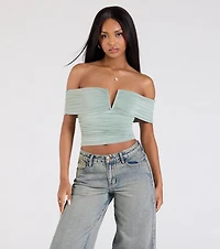 Chic Alert Off-The-Shoulder Crop Top