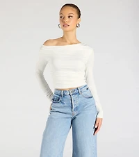 All The Love One-Shoulder Tie Back Crop Top