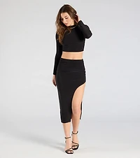 Bold Staple Long Sleeve Crop Top