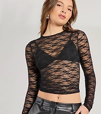 Lady Lace Sheer Crop Top
