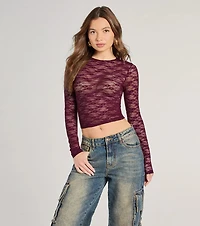Lady Lace Sheer Crop Top