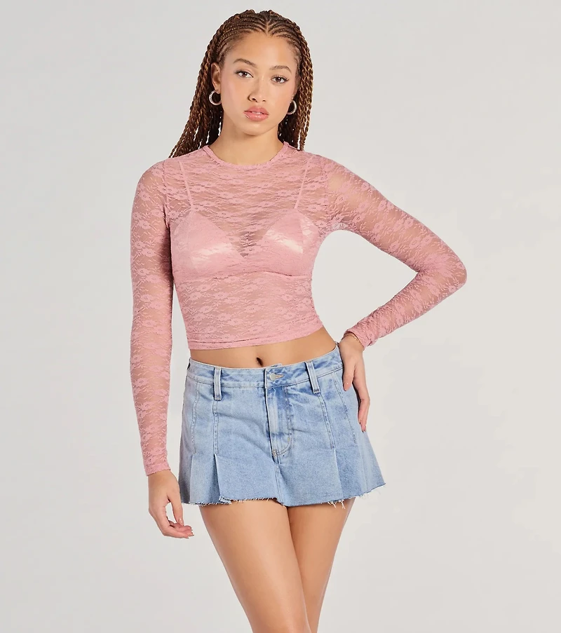 Lady Lace Sheer Crop Top