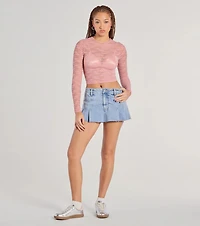 Lady Lace Sheer Crop Top