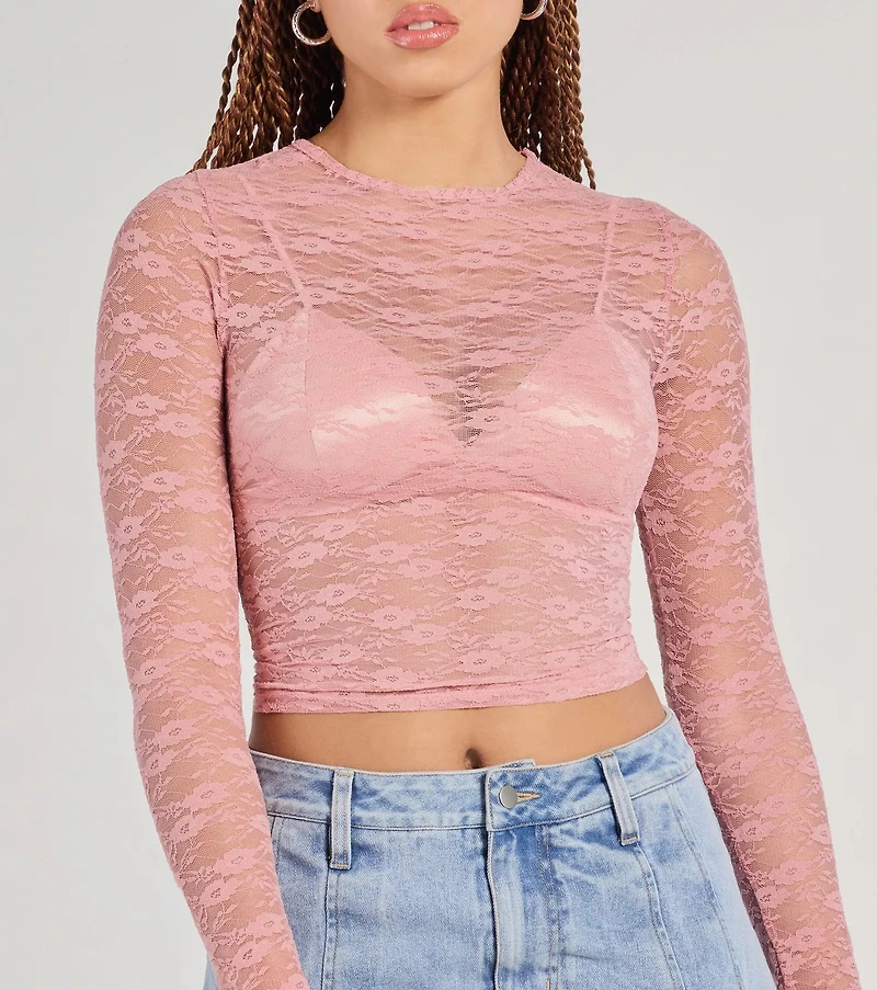 Lady Lace Sheer Crop Top