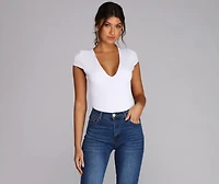 Basic V Neck Bodysuit