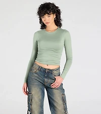 Essential Update Long Sleeve Crop Top
