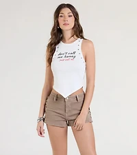 Don't Call Me Honey Studded Graphic Crop Top