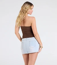 Cutest Vibe Ruched Knit Tube Top