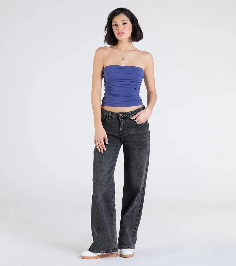 Cutest Vibe Ruched Knit Tube Top