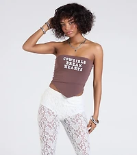 Cowgirls Break Hearts Graphic Crop Top