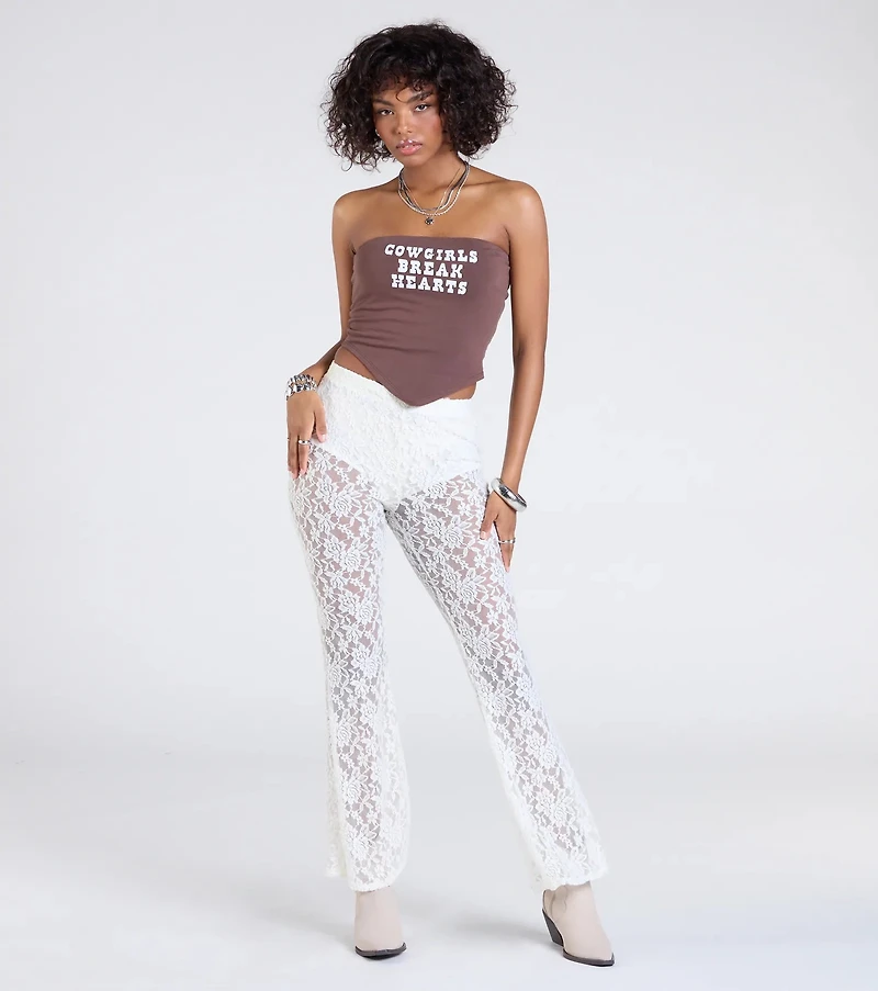 Cowgirls Break Hearts Graphic Crop Top