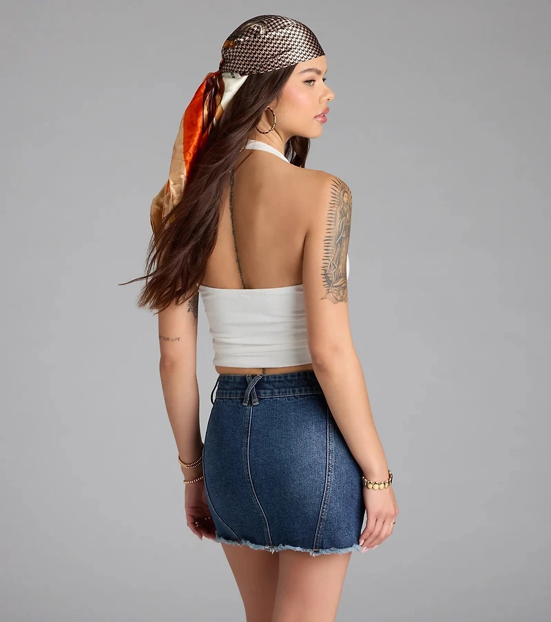 So Adored Basic Halter Crop Top