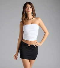 Cutest Vibe Ruched Knit Tube Top