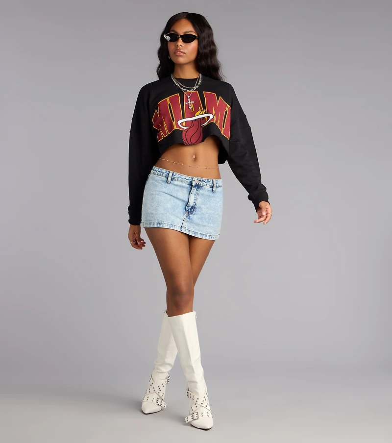 Ultra Game NBA Miami Heat Crop Sweatshirt