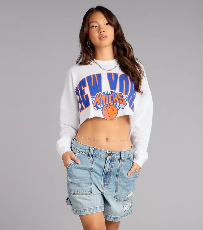 Ultra Game NBA New York Knicks Crop Sweatshirt