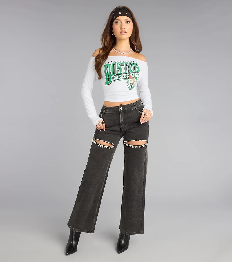 Ultra Game NBA Boston Celtics Off-The-Shoulder Top