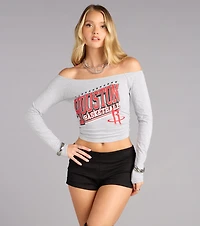 Ultra Game NBA Houston Rockets Off-The-Shoulder Top