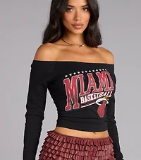 Ultra Game NBA Miami Heat Off-The-Shoulder Top
