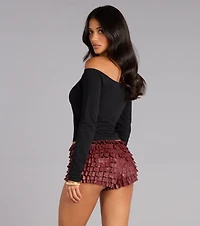 Ultra Game NBA Miami Heat Off-The-Shoulder Top