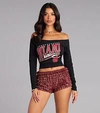 Ultra Game NBA Miami Heat Off-The-Shoulder Top