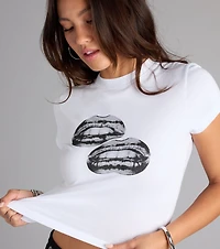Kiss Me Twice Graphic Baby Tee