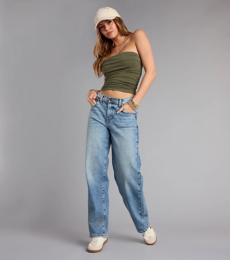 Cutest Vibe Ruched Knit Tube Top