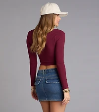 Everyday Long Sleeve Zip-Up Crop Top