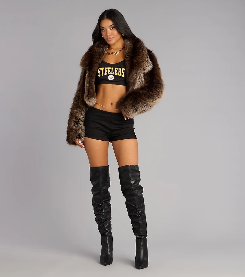 Ultra Game NFL Pittsburgh Steelers Crop Tank Top