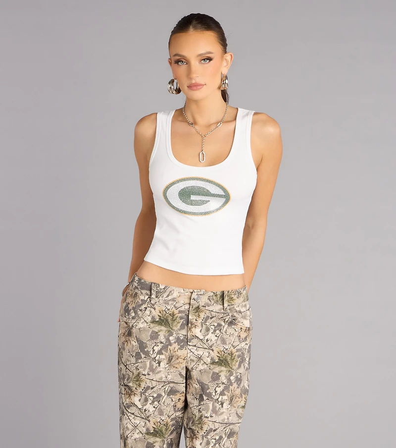 Ultra Game NFL Green Bay Packers Rhinestone Tank Top