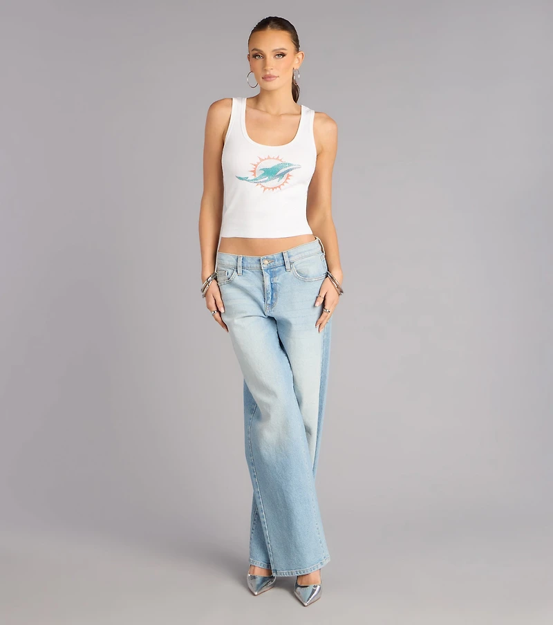 Ultra Game NFL Miami Dolphins Rhinestone Tank Top