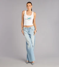 Ultra Game NFL Miami Dolphins Rhinestone Tank Top