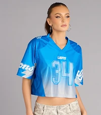Ultra Game NFL Detroit Lions Mesh Crop Top
