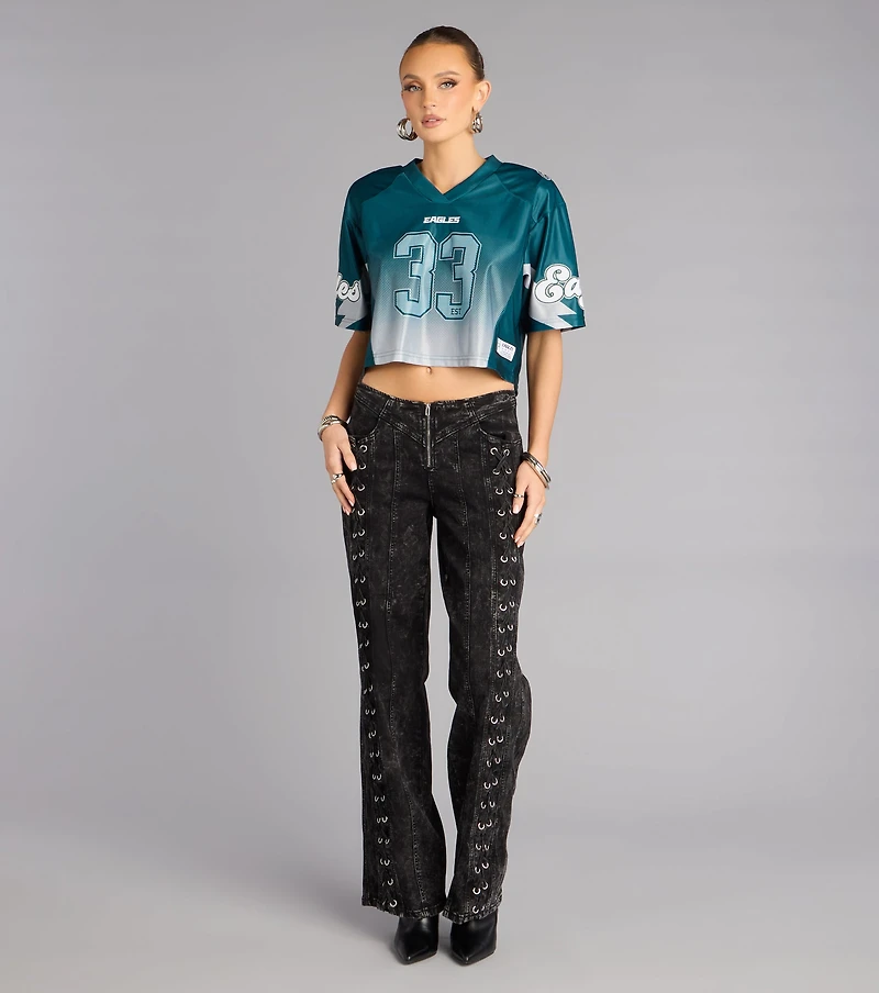 Ultra Game NFL Philadelphia Eagles Mesh Crop Top