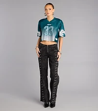 Ultra Game NFL Philadelphia Eagles Mesh Crop Top