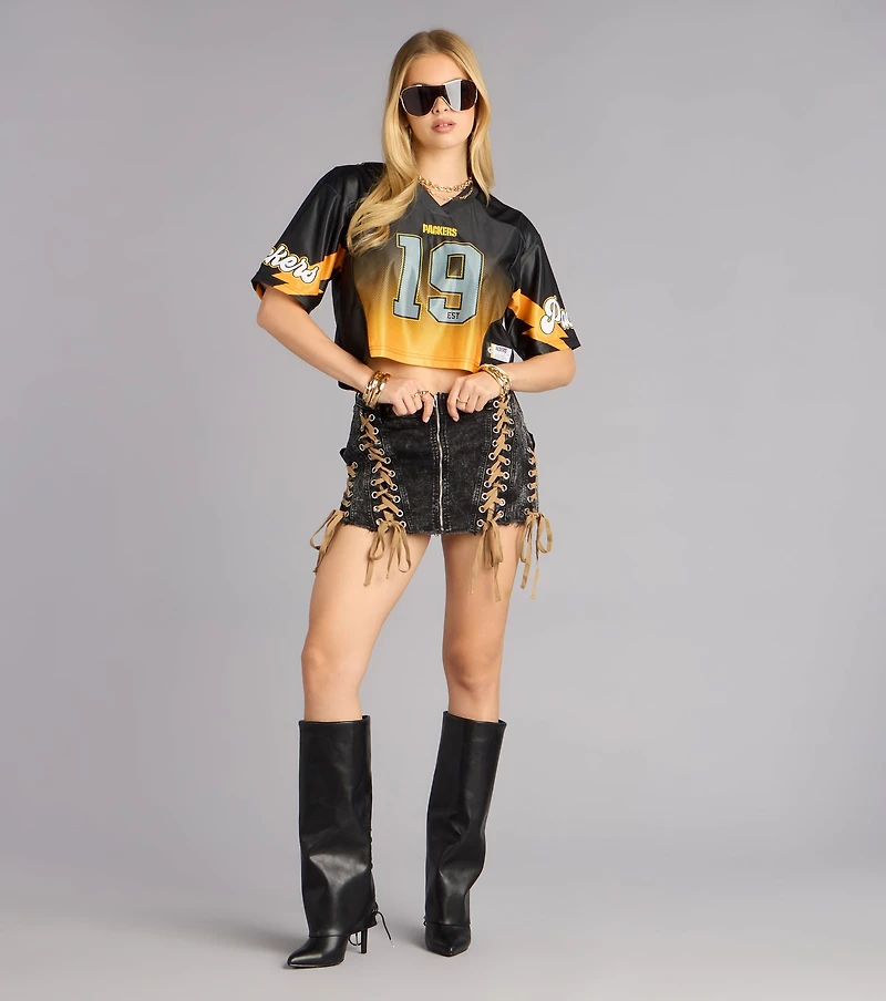 Ultra Game NFL Green Bay Packers Mesh Crop Top