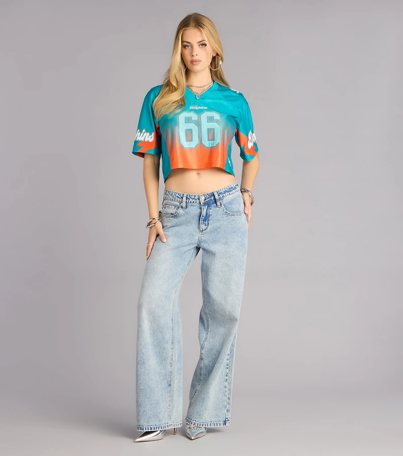 Ultra Game NFL Miami Dolphins Mesh Crop Top