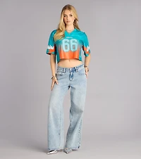 Ultra Game NFL Miami Dolphins Mesh Crop Top