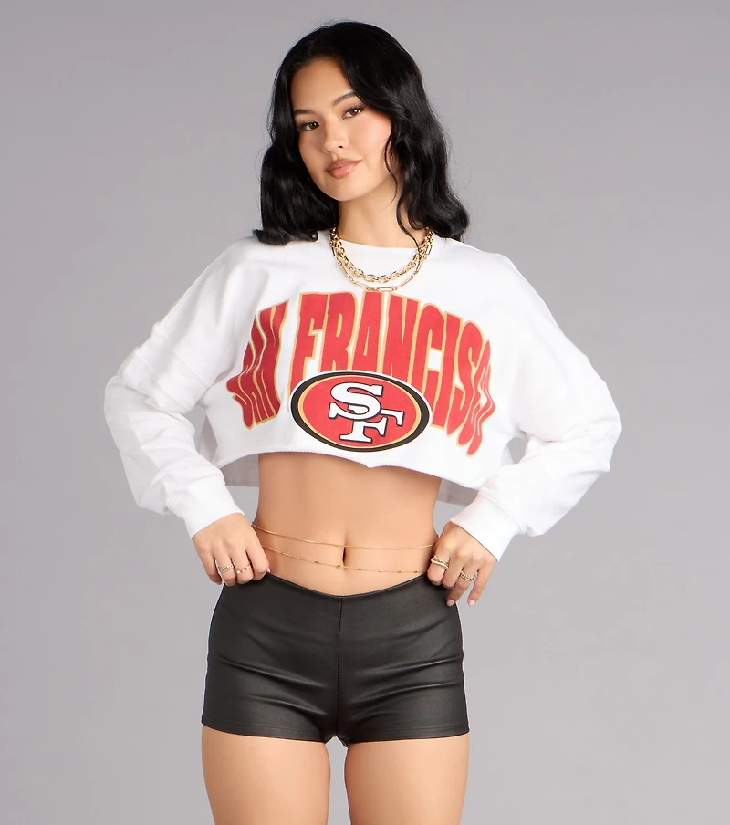 Ultra Game NFL San Francisco 49ers Crop Sweatshirt