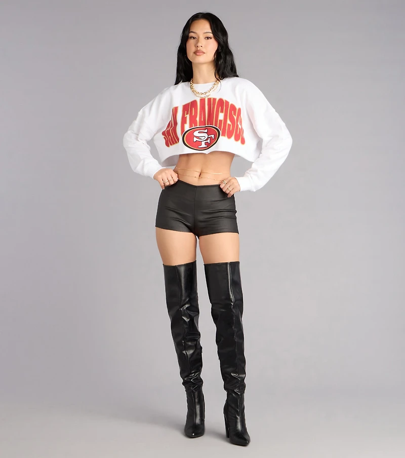 Ultra Game NFL San Francisco 49ers Crop Sweatshirt