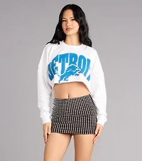 Ultra Game NFL Detroit Lions Crop Sweatshirt
