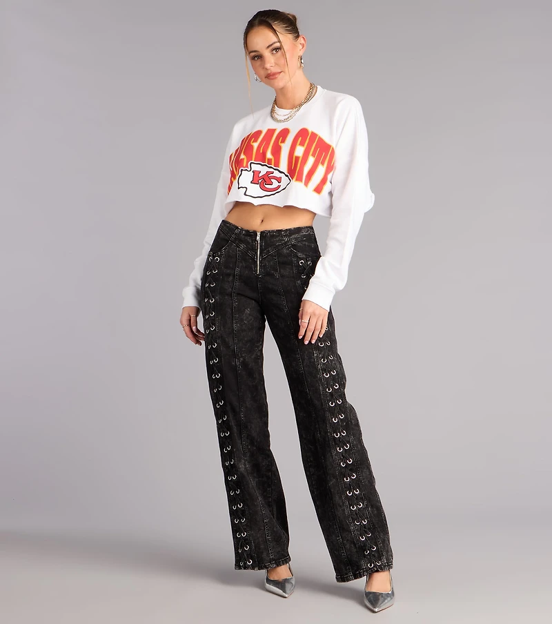 Ultra Game NFL Kansas City Chiefs Crop Sweatshirt