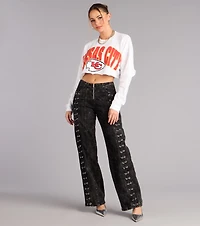 Ultra Game NFL Kansas City Chiefs Crop Sweatshirt